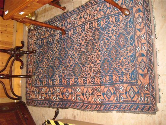 Afghan blue ground rug(-)